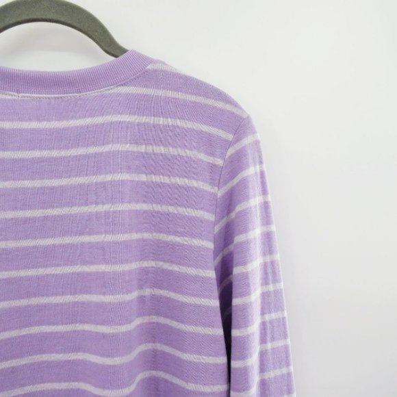 Marine Layer DK Crew, Lavender White Stripe, Size L - Picture 10 of 12